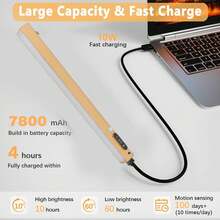 40cm Magnetic Wall Picture Light With Adjustable Color Temperature And Brightness, Rechargeable 10w LED With Remote Control For Paintings, Posters, Mirrors, Portraits - Gold - View 3