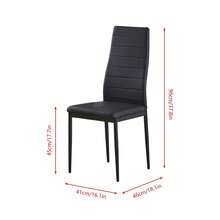 Set Of 2 Stainless Steel Leg Upholstered Dining Chairs - 黑色 - 查看 2
