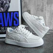 Zapatos de skate deportivos casuales versátiles con aumento de altura para hombres, nuevos de primavera, de nicho - Blanco - Ver 12