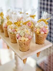 50pcs/100pcs/Pack OPP Bags, Transparent Triangle Candy Food Bags For DIY Wedding Birthday Party, Suitable For Chocolate, Cookies, Bulk DIY Candy Bags, Wedding Favors, Birthday Party Decoration, Perfect For Baking, Pastry And Snack Packaging, Gift Bags - OPP Bag - View 2