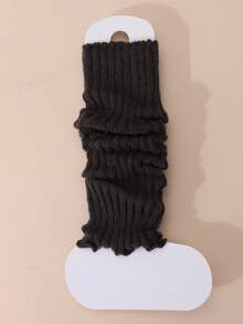 1 Pair Girls' Knitted Leg Warmers, Solid Color Ribbed Ruched Slouch Leg Warmers, Versatile Warm Leggings For Infants And Toddlers, Autumn/Winter Maillard Style, Multiple Fluorescent Colors Available - Multicolor - View 33