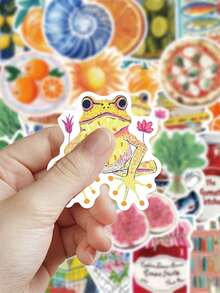 50pcs Retro Stickers Student Prizes Desktop Decoration Stickers - Multicolor - View 3
