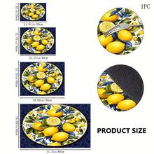 1pc Lemon Pattern Absorbent Drying Mat, Kitchen Decor Coffee Machine Mat, Hand Drip Coffee Pot Drainer Mat, Kitchen Floor Mat, Table Mat, Kitchen Countertop Dish Drying Mat, Breakfast Mat, Heat-Resistant Drainer Mat With Non-Slip Backing, Diatomaceous Earth Drainer Mat, Stain-Hiding, Super Absorbent Kitchen Drainer Mat, Easy-To-Clean Dish Rack Mat, Perfect For Kitchen, Dining Table, Coffee Shop, Bar, Holiday, Party, Home Decor, Holiday Gift - Multicolor - View 6
