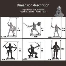 Modelo de juguete de soldado guerrero medieval, caballero de caballería, hombres militares del antiguo Imperio Romano, para niños, batalla de lucha, juego de mesa de - Multicolor - Ver 10