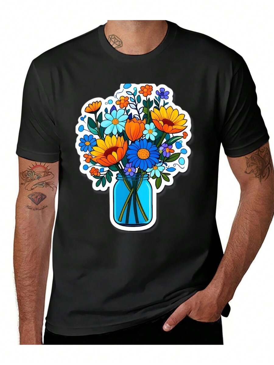 - Suave, Transpirable, de Cuello Redondo y Manga Corta, con Base de Color Sólido para Vestimenta Casual, Lavable a Máquina, Esencial para Todo el Año en Tonos Neutros (,, Azul Marino, Gris) - Negro - Ver 1