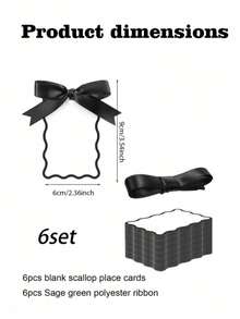 6/25/50Pcs Scallop-Shaped Name Cards With Ribbons, Handwriteable Table Place Cards For Wedding, Birthday, Engagement Dinner, Anniversary & Business Banquet, DIY Gift & Table Setting Decorations For Party Celebration - View 10
