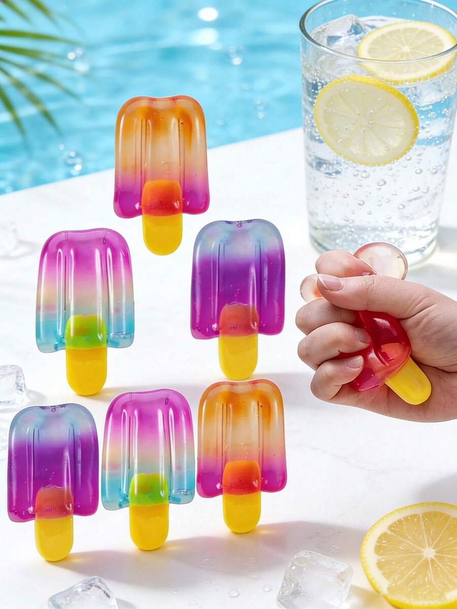 Ice Cream Shaped Super Soft Stress Relief Toy - Effectively Relieves Stress, Gentle Touch And Squeezable, Summer Sensory Stress Relief Accessory; Slow Rebound Design, Suitable For Office And Home Relaxation; Ideal Small Gift For Birthday Parties, Excellent Choice For Relieving Anxiety.