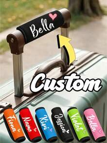 Customized Name Luggage Handle Cover, Personalized Embroidered Text Luggage Handle Cover, Personalized Luggage Handle Cover, Multifunctional - Multicolor - View 2