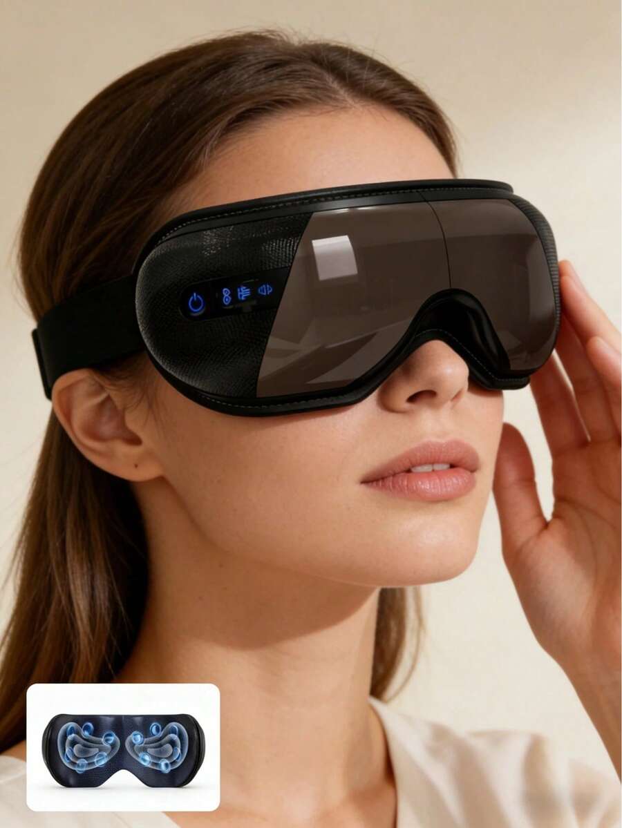 6D Heated Eye Massager, Bluetooth Foldable Eye Mask, Multi-Mode Acupoint Massage, For Office, Study, Travel And Bedtime Relax