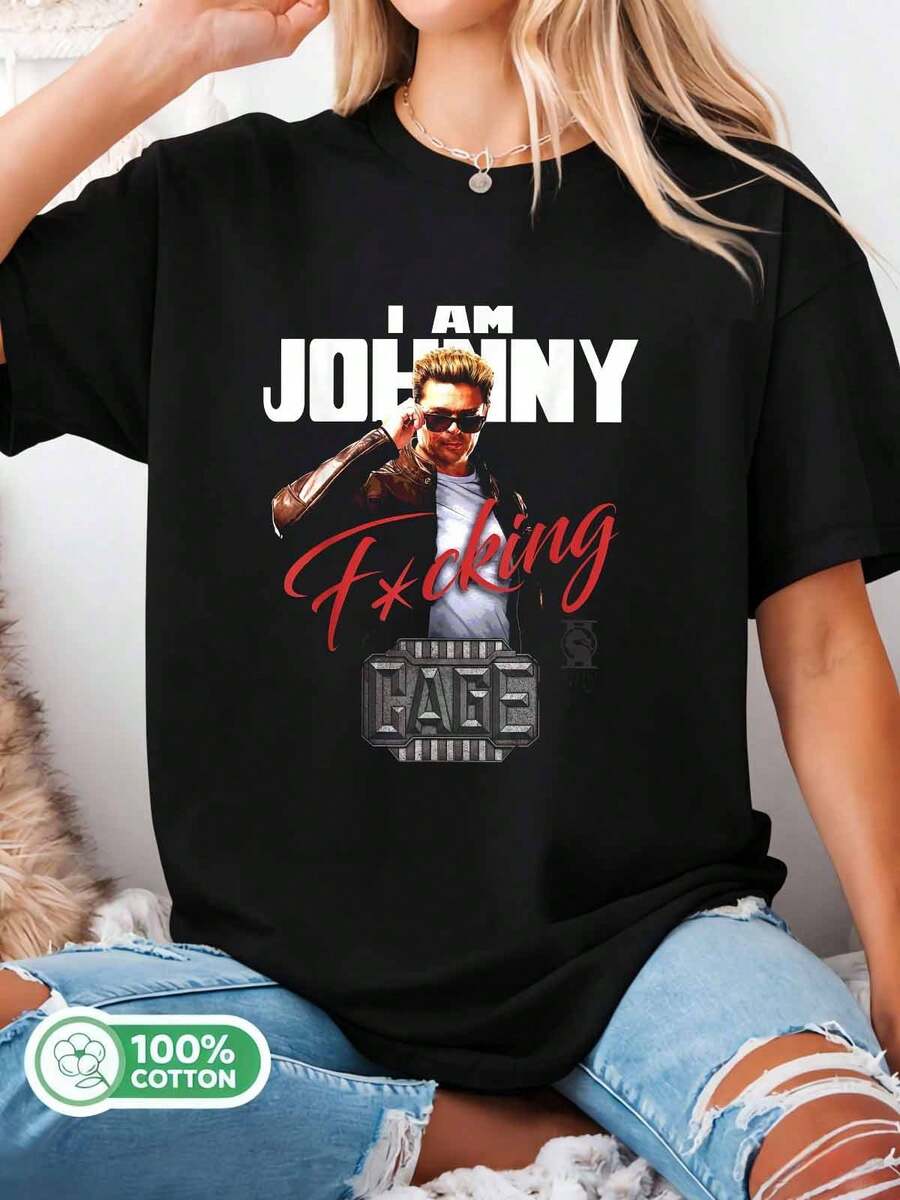 I Am Johnny Cage T-Shirt - Black - View 1