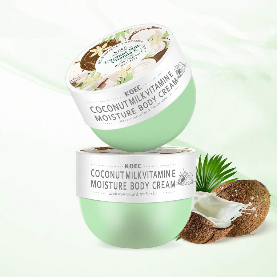 KOEC 椰奶維生素E保濕身體乳液 200g,滋養亮白保濕身體乳液,適合乾性肌膚,柔嫩舒緩,長效保濕 - 椰奶VE - 查看 1