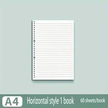Office Notebook Paper Refills, 60 Sheets, A4/B5/A5 Size, Blank Grid, Dot Matrix, Ruled Writing Paper, Refill Pack For Office And Study. - Black - View 1