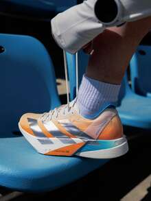 Adidas ADIZERO ADIOS PRO 4 轻便缓震休闲户外跑步鞋 KH6360，男女通用 - 亮白/深黃/天藍 - 查看 2