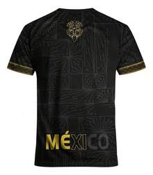 Retro Mexican Soccer Jersey With 3D Print - Black - View 3