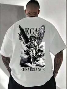 Zrgoth Men's Short Sleeve T-Shirt, Casual, Versatile, Minimalist Style, With Japanese Crane Print - 白色 - 查看 1