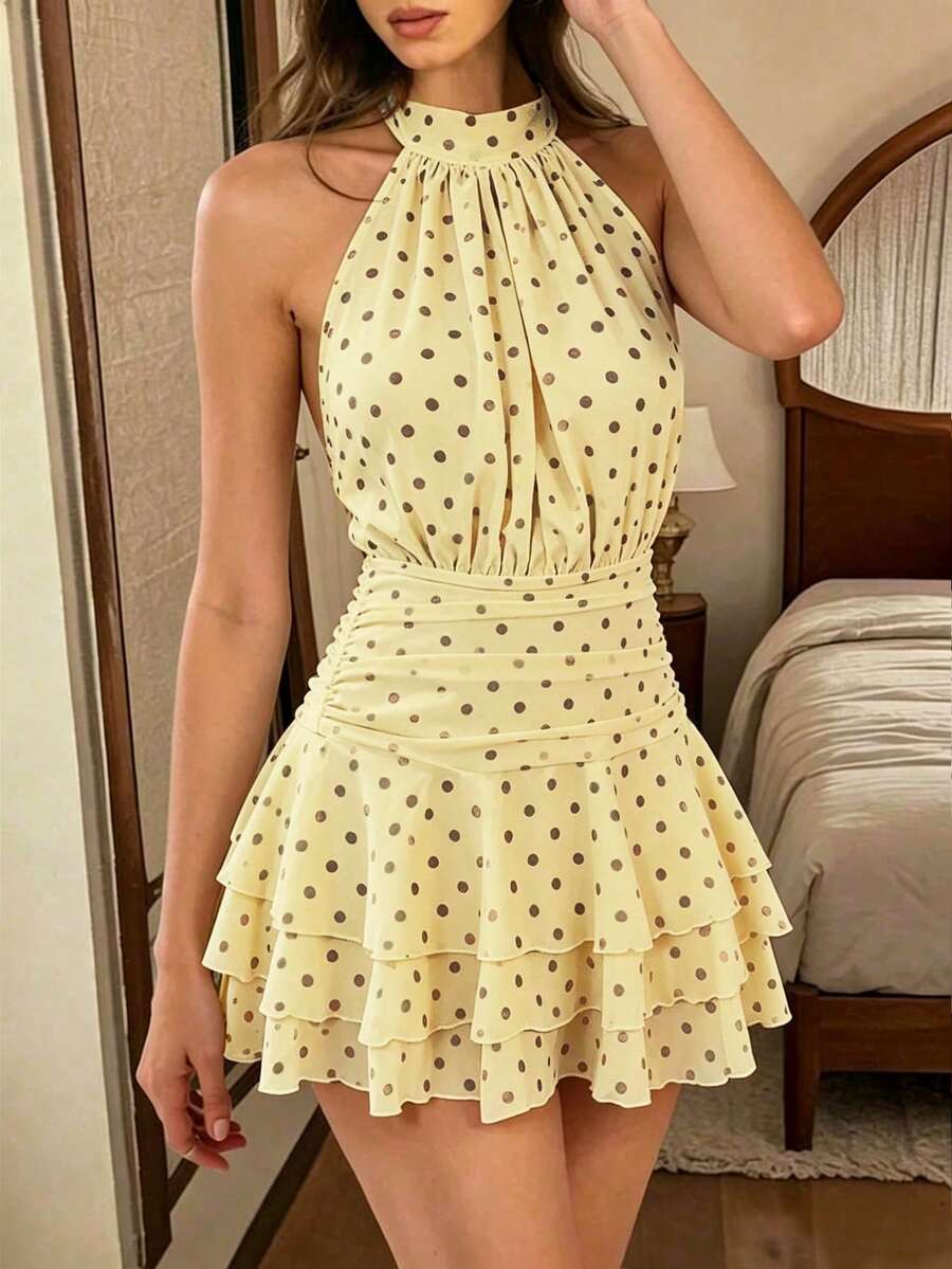 Women Long Dresses - 淺黃色 - 查看 1