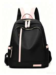 Large Capacity Women's Waterproof Backpack, Korean Style Multi-Pocket Casual Daily Backpack, Lightweight Scratch-Resistant Nylon College Backpack, Multifunctional Office Work And Weekend Travel Mom Backpack - Multicolor - View 11
