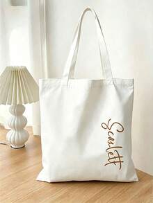 Custom Canvas Tote Bag, Personalized With Your Words, Large Capacity Lightweight Versatile For Women. Great For School, Commute, Travel. - Multicolor - View 4