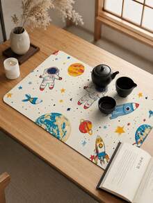 1片特大號卡通星空太空人滑鼠墊，35.4X15.7英吋XXL桌墊鍵盤墊，防滑橡膠底可水洗耐用，藍色火箭星球圖案桌面保護墊，適合學生開學季、學校季節、居家辦公、電腦桌面與電競，桌面裝飾多功能學習墊，送給孩子、男友/女友、父親節、畢業季的禮物 - 查看 7
