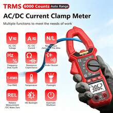 HYTAIS Professional TRMS TS-18D Clamp Meter, 6000 Counts Auto-Ranging, Can Test Current, Voltage, Resistance, NCV, Temperature. Equipped With LED Light, REL Function, Auto Power-Off, 27mm Wide Jaw, Suitable For Electricians, Automotive And Home Wiring Testing Precision Multimeter. - Rose Red - View 1