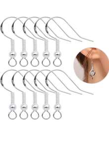 1 Set Earring Making Kit, 20-230 Pieces, 925 Silver Plated Ear Wires, Jump Rings, Transparent Silicone Backs, Suitable For DIY Earring Jewelry Making Accessories - Set - View 5