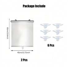 2Pcs Thermal Sunshade Roller Blinds With 6 Suction Cups No-Drill Easy Installation Curtains Indoor Blackout Sun Protection Curtains UV-Resistant Car Sunshades 15.7"X23.6" / 17.7"X49.2" - 2pcs - View 10