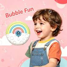 Creative Rainbow Eggshell Electric Bubble Machine, Compact Round Body Anti-Collision, Fully Automatic Bubble Output With Soft Color Matching, Suitable For Baby Home Play, Park Walks, Beach Outings, Ideal Gift For Children's Day, Birthday, Portable Bubble Toy For 3+ Boys And Girls - Multicolor - View 6