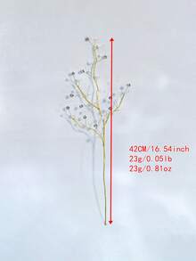 1件裝奢華水鑽花卉枝條人造花，耐用免維護，適用於婚禮裝飾、節日禮物、花束、派對、居家裝飾、桌面擺飾 - 白色 - 查看 7