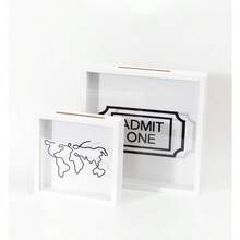チケットボックス シャドウボックス 思い出 フレーム チケット 収納 立体額 木製 2WAY 壁掛け/卓上 写真 ドライフラワー 記念品 飾り - ホワイト15*15cm - チェックする 5