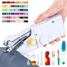 CS-101B Portable Electric Handheld Sewing Machine, Suitable For DIY Sewing, Fabrics, Garments, Travel, Home Use, USB Or AA Battery Powered, Easy To Use, Ideal For Beginners, Compact Size 8.2"X2.7"X1.2", (Note: Only For Lightweight Fabrics/Accessories Color Random) - Black - View 15