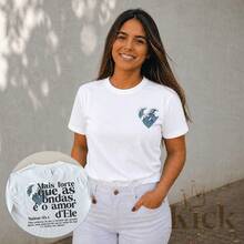 T-Shirt Psalm 93:4 Stronger Than The Waves Unisex Shirt 100% Cotton - 白色 - 查看 3