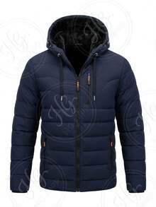 Thermal Jacket/Bobby Jacket, Padded And Lined, For Trekking, Snow, And Extreme Cold - Navy Blue Plush - View 1