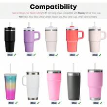 - Paquete de 10 pajitas de repuesto para vaso de 20 onzas, 14 onzas, popotes transparentes de plstico reutilizables para accesorios de copa de 20 onzas, jarra de medio galn con - Transparente - Ver 3