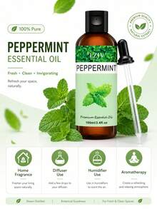 100ml/3,4oz, 30ml/1,0oz Aceite esencial de fragancia de menta, apto para difusor de aromaterapia, humidificador, jabón/vela hecha a mano, regalo ideal - aceite esencial de menta - Ver 11