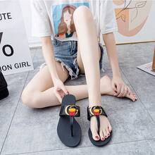 Sandalias Mujer Dedal Rojo con Decoración de Papas Fritas, Chanclas Cómodas de Suela Antideslizante para Playa y Uso Diario, Zapatillas Casual de Moda Verano - Ventilador Si (Rojo) - Ver 3