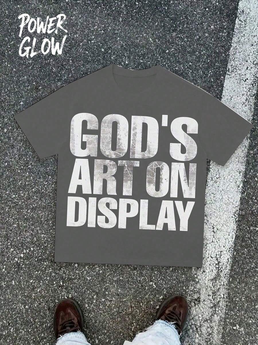 ART OF GOD ON DISPLAY, Custom Graphic Tees For Men - Men's Tees. Casual And Stylish Summer Short-Sleeve Tees Made Of 100% Cotton - 灰色 - 查看 1