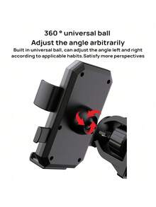 Newmine ZJM1 Phone Holder: Easy To Install, With Locking Function, Gravity Linkage Claw, Golden Triangle Structure, 360° Adjustable, Thickened Soft Pad For Anti-Slip, Black. - Black - View 5