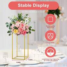 10Pcs 23.6'' Tall Gold Metal Flower Stand For Wedding Table Centerpieces Decor - 10*Flower Stands - View 2