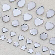 10/20pcs Multi-Shape Stainless Steel Asymmetric Stamped Trays DIY Jewelry Making, Handmade Beading DIY Material Kit Jewelry Accessories - Steel - View 1