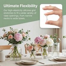 1/2/4 piezas Soporte floral de silicona con rejilla de flores, jarrón tipo rana con estilo retorcido para fijar tallos de ramos y plantas, fácil de limpiar y reutilizable, adecuado para bodas, decoración del hogar, centros de mesa para fiestas y soporte floral DIY para regalos hechos a mano - Talla única para todos - Ver 5