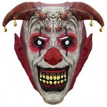 1pc Scary Bell Clown Mask Head Cover Halloween Cosplay Prop - Multicolor - View 8