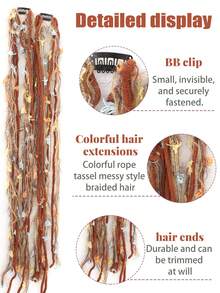 Merlad Braided Colorful Rope Dreadlocks Gradient Hair Tie Niche Wool Braid Hair Tie Women's,Clips For Hair - Multicolor - View 2