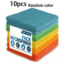 1/5/10/15/20/30pcs Multi-Color Microfiber Cleaning Towel Set - Kitchen Cleaning Cloth, Mixed Colors, Bamboo Fiber, Super Absorbent, Lint-Free, Oil-Resistant, 9.8"*9.8", Kitchen, Bathroom, Home Supplies - Multicolor - View 7