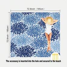 1pc Oversized Minimalist Floral Sand-Proof Quick-Dry Beach Towel Mat, Suitable For 1-3 Adults - Lightweight, Durable Polyester Fabric - Perfect For Travel, Camping, Hiking And Leisure Beach Time, Beach Mat, Picnic Mat, Campsite Cover - Multicolor - View 14