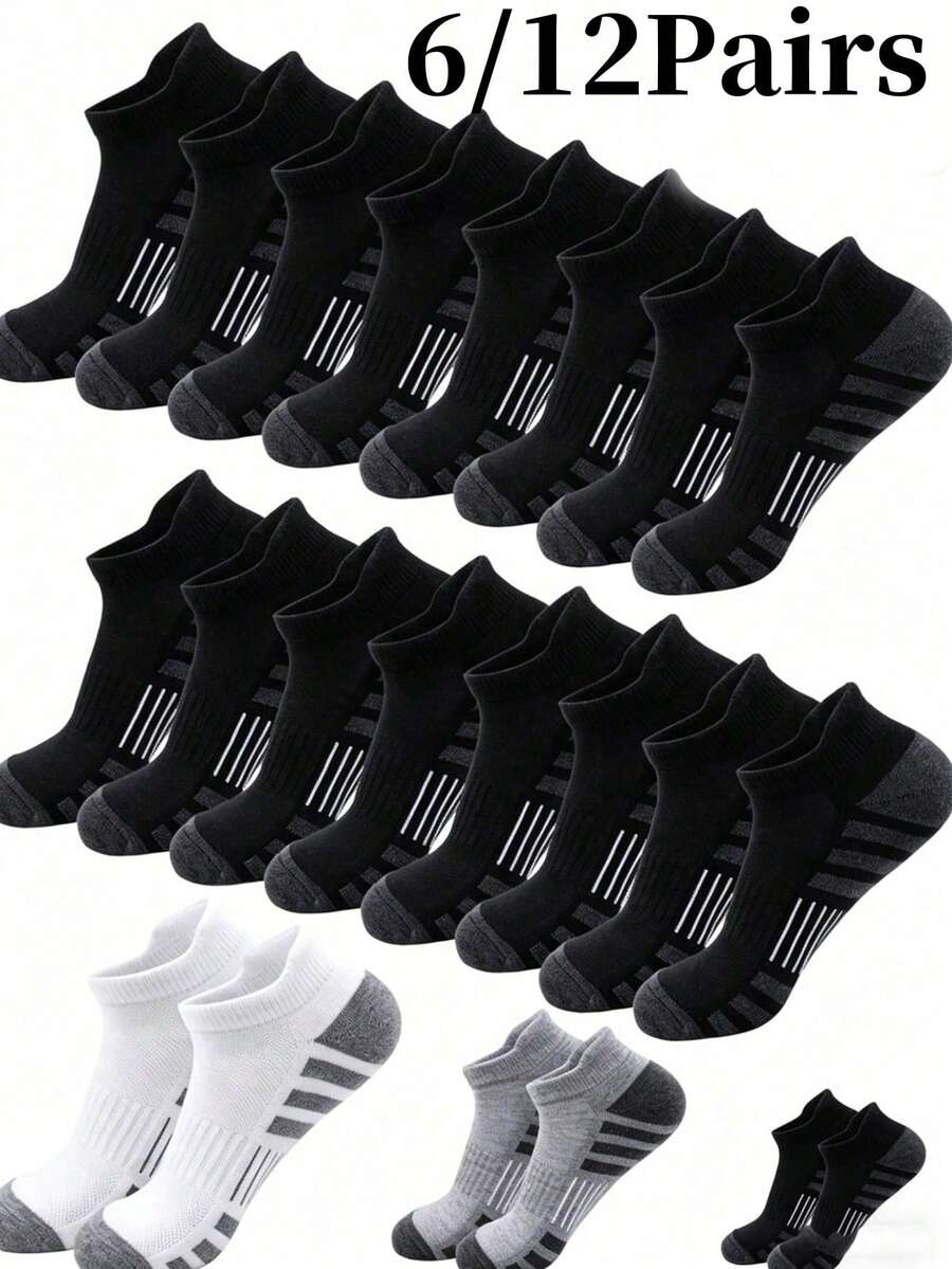 6/12 Đôi tất thể thao unisex, thoáng khí, thấm hút mồ hôi, chống trơn trượt, thoải mái. - Nhiều màu - Xem 1