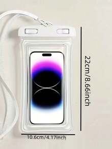 充氣式手機防水袋附掛繩 - 透明防水手機袋,適用於游泳、潛水、海灘、泳池及戶外活動,白色,游泳必備,透明設計,耐用高品質材質 - 彩色 - 查看 9