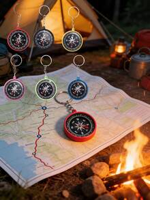 3pcs Compass Keychain Compass Pendant Mini Pocket Compass Outdoor Navigation Tool, Suitable For Camping, Rock Climbing, Birthday Gift, Outdoor Sports, Personalized Compass Pendant Portable Camping Equipment, Hiking Navigation Tool, Camping Party Gift - Multiple Styles - View 11
