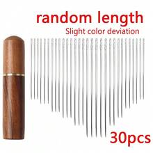 30pcs Sewing Needle Set In Cylindrical Wooden Box, Home DIY Sewing Needles, Quick Mending Tool - Multicolor - View 9