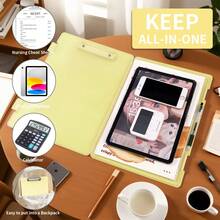 A4 Storage Box With Strong Metal Clip, Integrated Clipboard And File Box, With Lock And Pen Slot, Suitable For Storing Work, Study And Office Supplies, Also Suitable As A Gift For Graduation And Back To School Season - Single Piece - View 2