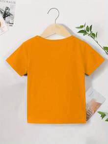 Football Is Life Itself. Casual Short-Sleeved T-Shirt For Boys. Basic Summer T-Shirt For Kids. - 橘色 - 查看 4